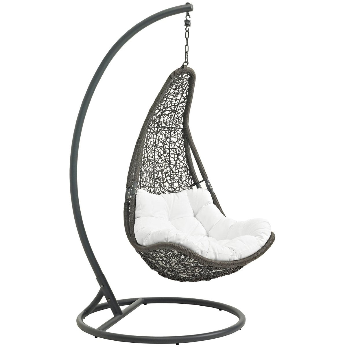 Black Mocha Abate Outdoor/Indoor Patio Swing Chair With Stand - Chair Porch Swing Seat - BUILDMYPLACE