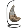 Black Mocha Abate Outdoor/Indoor Patio Swing Chair With Stand - Chair Porch Swing Seat - BUILDMYPLACE