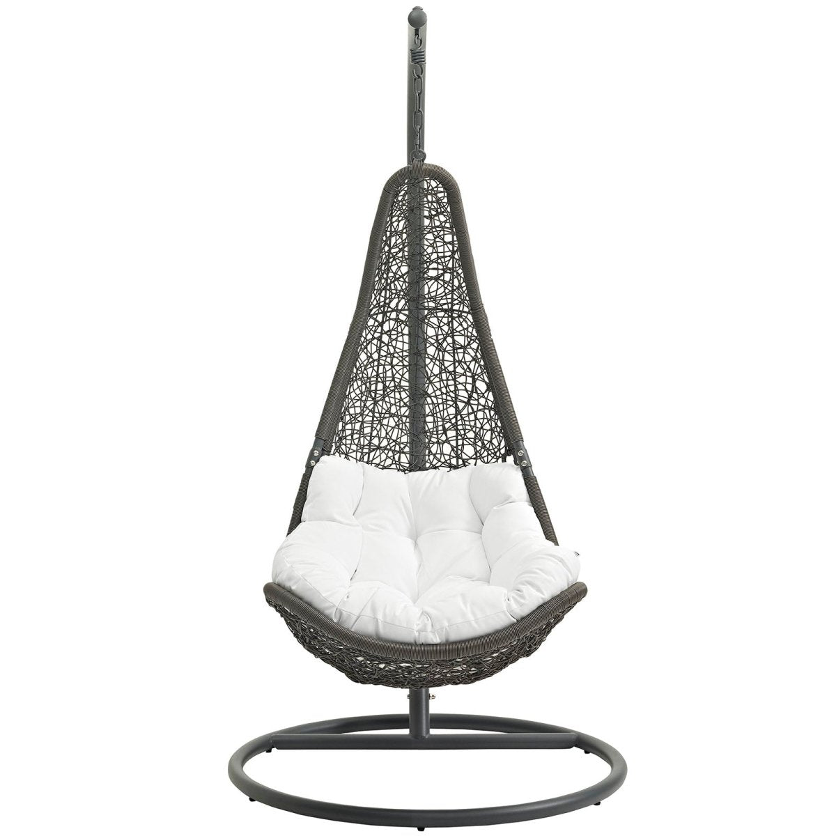 Black Mocha Abate Outdoor/Indoor Patio Swing Chair With Stand - Chair Porch Swing Seat - BUILDMYPLACE