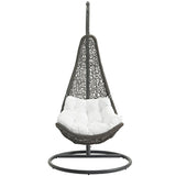 Black Mocha Abate Outdoor/Indoor Patio Swing Chair With Stand - Chair Porch Swing Seat - BUILDMYPLACE