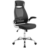 Black Stylish Expedite Highback Office Chair With Adjustable Arms - For Desk Chair - BUILDMYPLACE