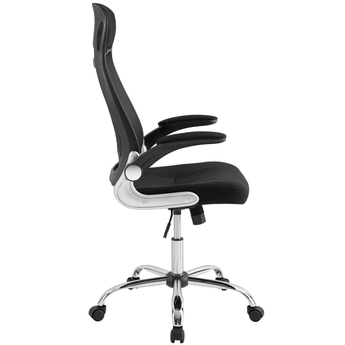 Black Stylish Expedite Highback Office Chair With Adjustable Arms - For Desk Chair - BUILDMYPLACE