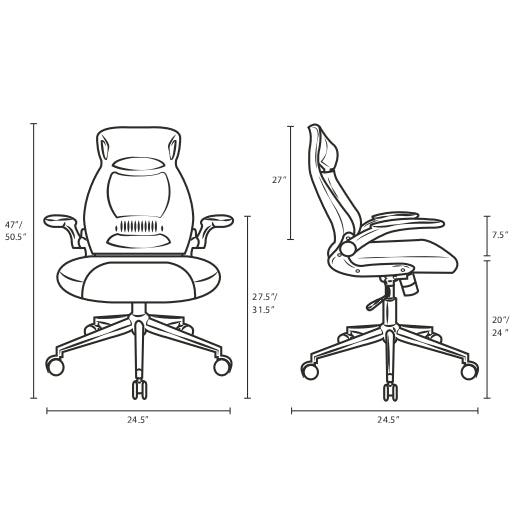 Black Stylish Expedite Highback Office Chair With Adjustable Arms - For Desk Chair - BUILDMYPLACE