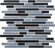 Black Timber Random Strip Glass Slate Blend Mosaic - BUILDMYPLACE