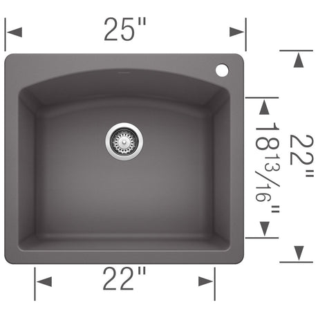 Blanco 25 Inch Diamond Silgranit Drop - In Or Undermount Kitchen Sink - BUILDMYPLACE