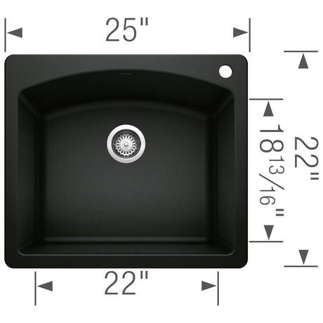 Blanco 25 Inch Diamond Silgranit Drop - In Or Undermount Kitchen Sink - BUILDMYPLACE