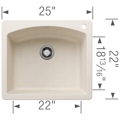 Blanco 25 Inch Diamond Silgranit Drop - In Or Undermount Kitchen Sink - BUILDMYPLACE