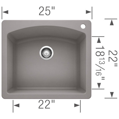 Blanco 25 Inch Diamond Silgranit Drop - In Or Undermount Kitchen Sink - BUILDMYPLACE