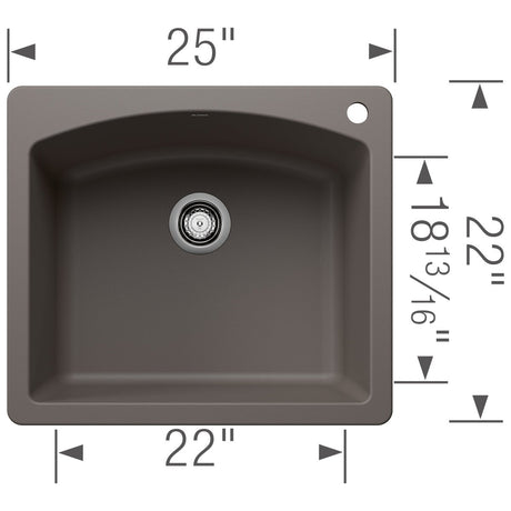 Blanco 25 Inch Diamond Silgranit Drop - In Or Undermount Kitchen Sink - BUILDMYPLACE