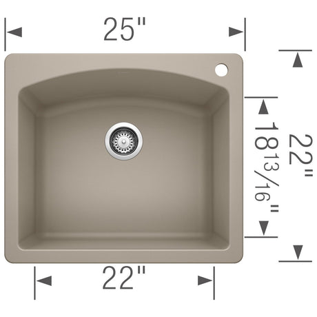 Blanco 25 Inch Diamond Silgranit Drop - In Or Undermount Kitchen Sink - BUILDMYPLACE