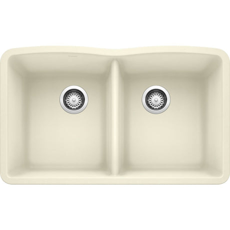 Blanco 32 inch Diamond Double Bowl Undermount Silgranit Kitchen Sink 50/50 - BUILDMYPLACE