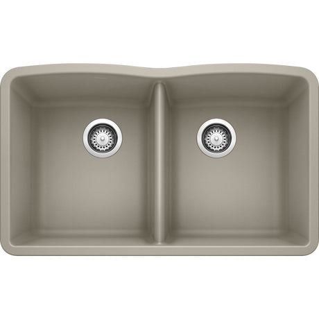 Blanco 32 inch Diamond Double Bowl Undermount Silgranit Kitchen Sink 50/50 - BUILDMYPLACE