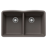 Blanco 32 inch Diamond Double Bowl Undermount Silgranit Kitchen Sink 50/50 - BUILDMYPLACE