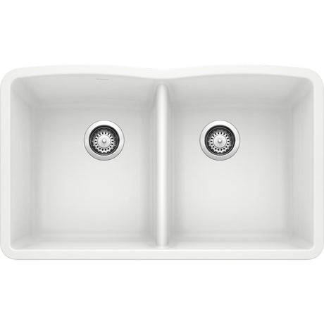 Blanco 32 inch Diamond Double Bowl Undermount Silgranit Kitchen Sink 50/50 - BUILDMYPLACE