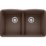 Blanco 32 inch Diamond Double Bowl Undermount Silgranit Kitchen Sink 50/50 - BUILDMYPLACE