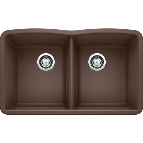 Blanco 32 inch Diamond Double Bowl Undermount Silgranit Kitchen Sink 50/50 - BUILDMYPLACE