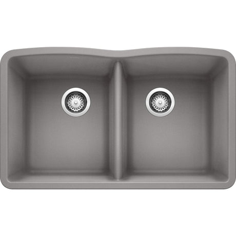 Blanco 32 inch Diamond Double Bowl Undermount Silgranit Kitchen Sink 50/50 - BUILDMYPLACE