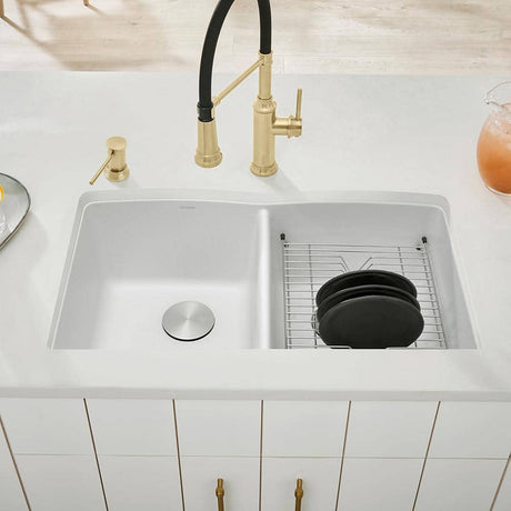 Blanco 32 inch Diamond Double Bowl Undermount Silgranit Kitchen Sink 50/50 - BUILDMYPLACE