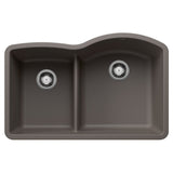 Blanco 32 Inch Diamond Undermount Granite 40/60 Double Bowl Kitchen Sink with Low Divide - BUILDMYPLACE