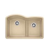 Blanco 32 Inch Diamond Undermount Granite 40/60 Double Bowl Kitchen Sink with Low Divide - BUILDMYPLACE