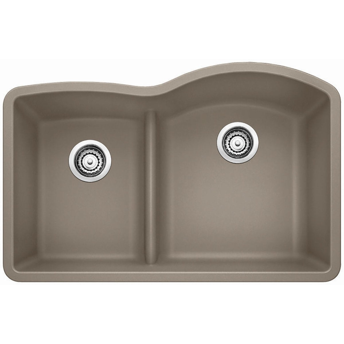 Blanco 32 Inch Diamond Undermount Granite 40/60 Double Bowl Kitchen Sink with Low Divide - BUILDMYPLACE