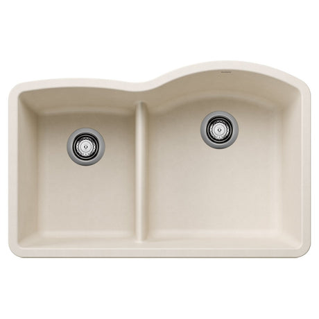 Blanco 32 Inch Diamond Undermount Granite 40/60 Double Bowl Kitchen Sink with Low Divide - BUILDMYPLACE