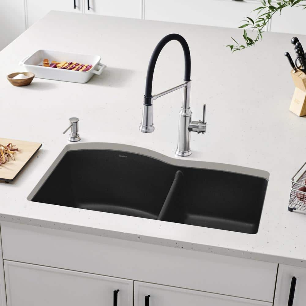 Blanco 32 inch Double Bowl Undermount Kitchen Sink - 60/40 - BUILDMYPLACE