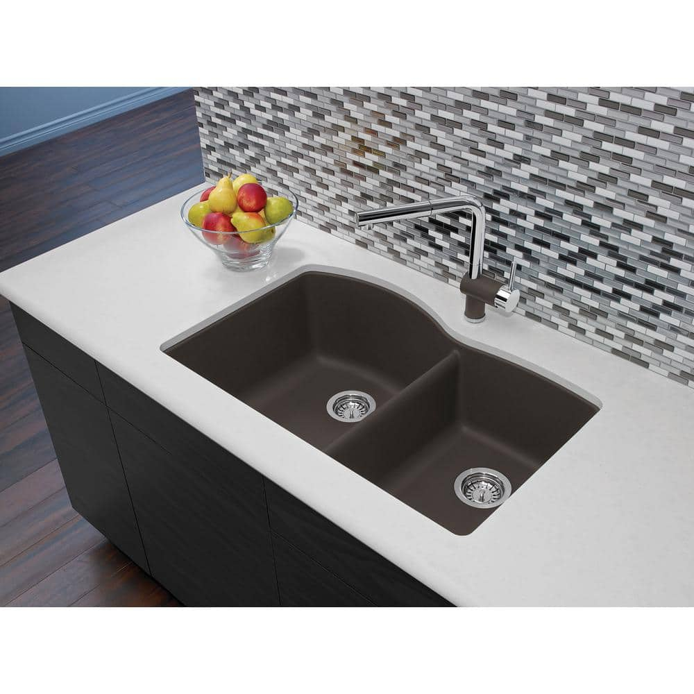 Blanco 32 inch Double Bowl Undermount Kitchen Sink - 60/40 - BUILDMYPLACE