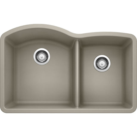 Blanco 32 inch Double Bowl Undermount Kitchen Sink - 60/40 - BUILDMYPLACE