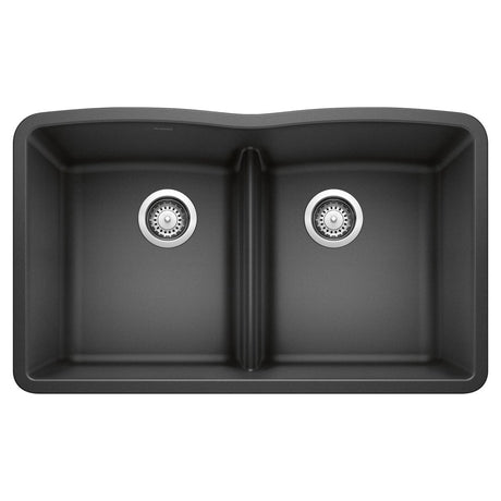 Blanco 32 inch Equal Double Bowl Kitchen Sink with Low Divide - BUILDMYPLACE