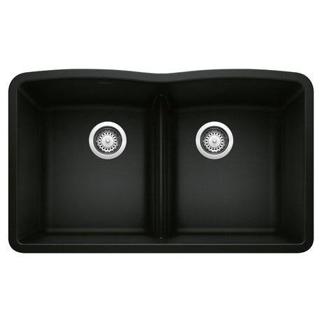 Blanco 32 inch Equal Double Bowl Kitchen Sink with Low Divide - BUILDMYPLACE