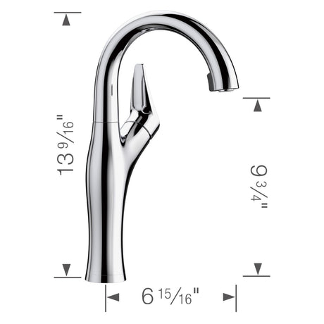 Blanco Artona Single Hole Dual Spray Brass Pull Down Bar Faucet 1.5 GPM - BUILDMYPLACE