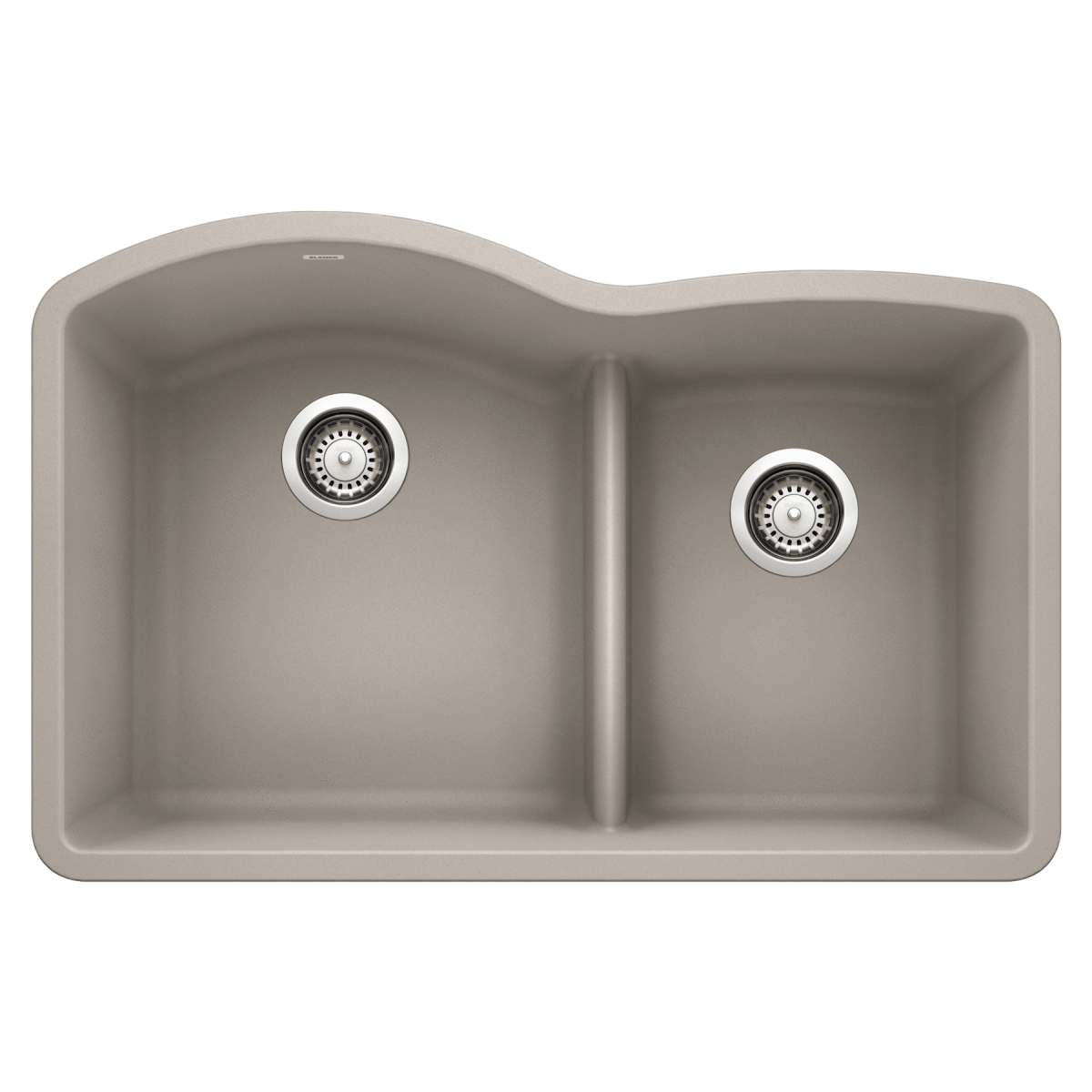 Blanco Diamond 32 Inch 60/40 Double Bowl Undermount Kitchen Sink with Low Divide 60/40 - BUILDMYPLACE