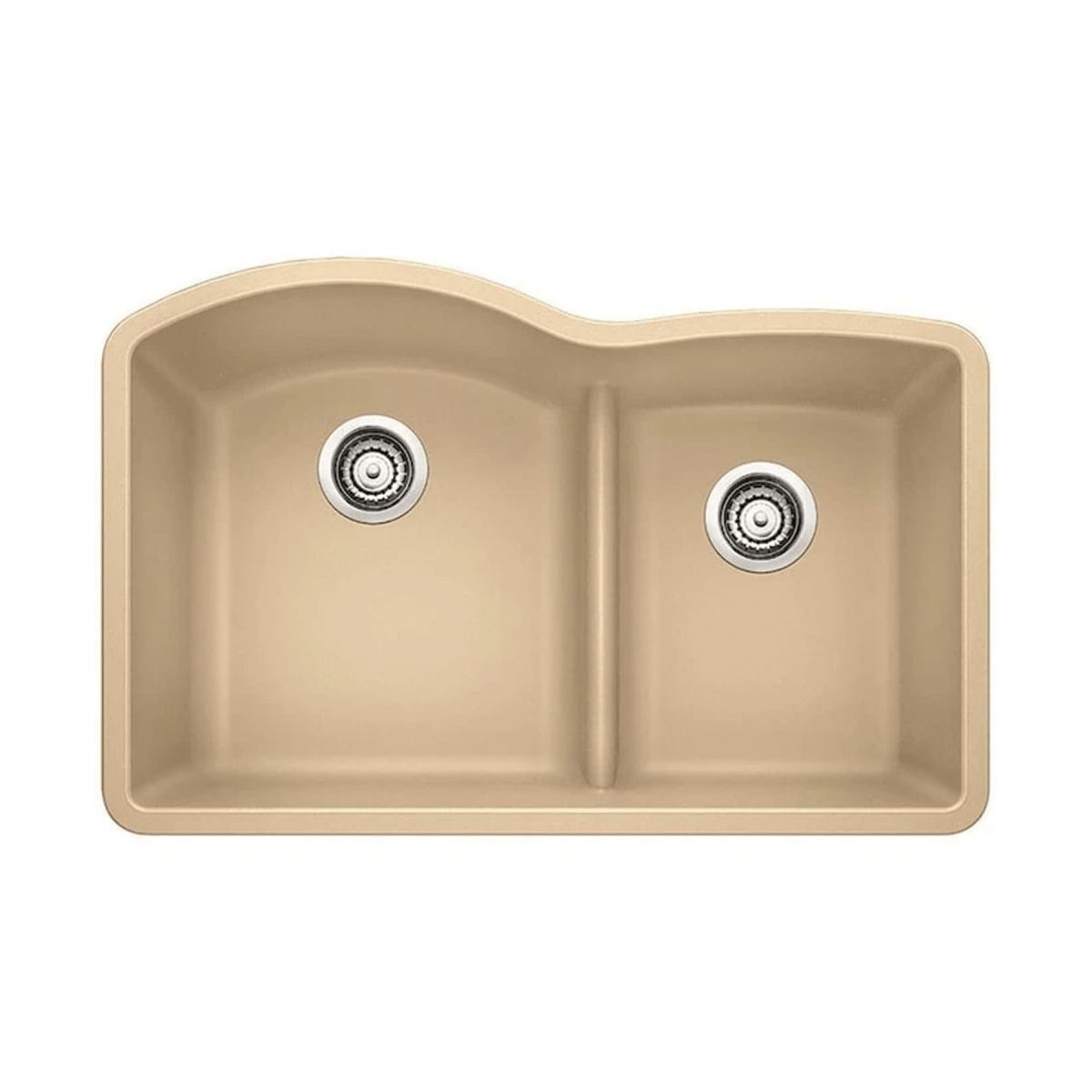 Blanco Diamond 32 Inch 60/40 Double Bowl Undermount Kitchen Sink with Low Divide 60/40 - BUILDMYPLACE