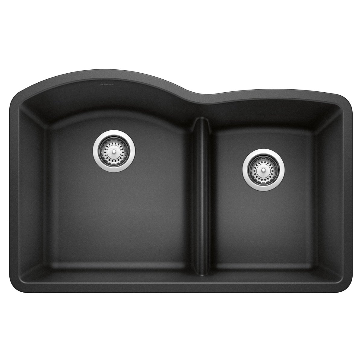 Blanco Diamond 32 Inch 60/40 Double Bowl Undermount Kitchen Sink with Low Divide 60/40 - BUILDMYPLACE