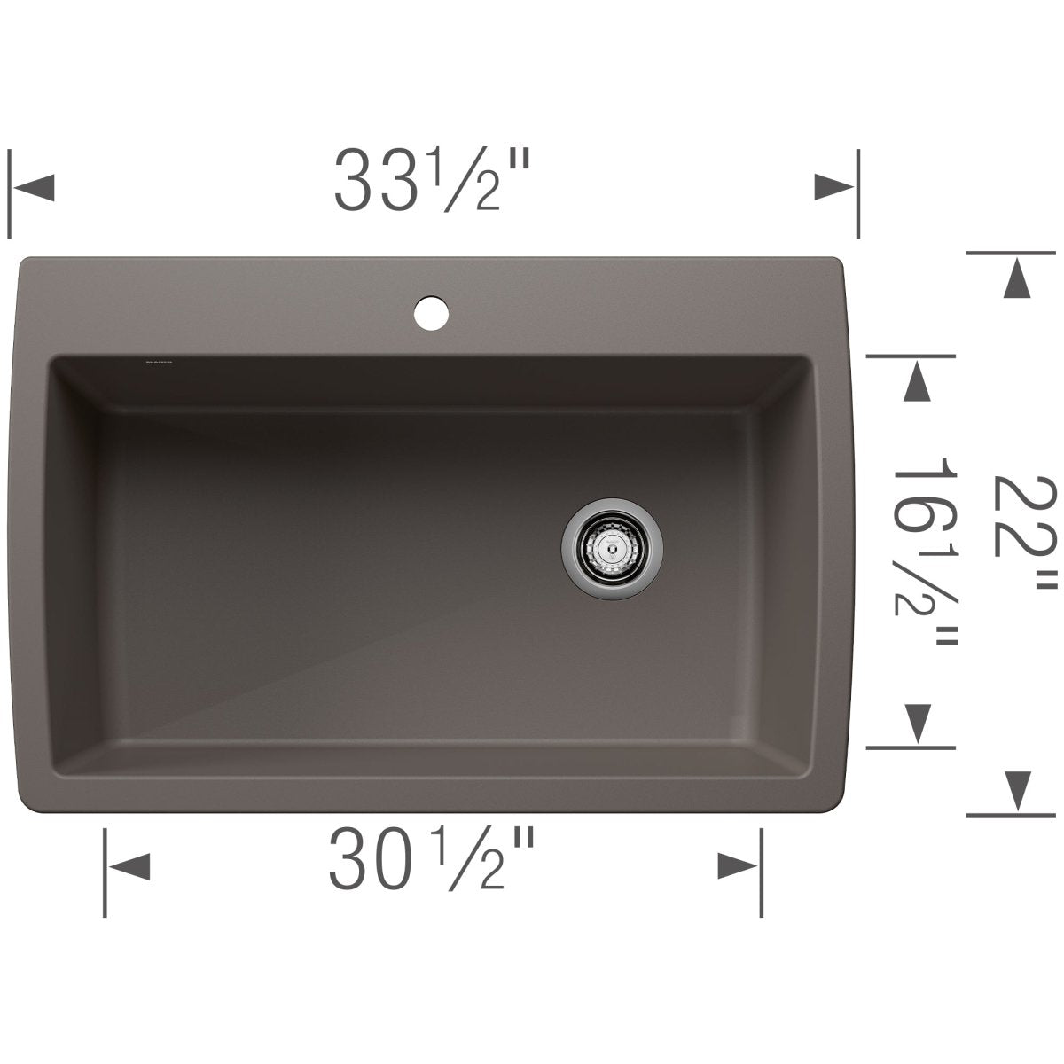 Blanco Diamond 33 - 1/2 Inch Super Single Bowl 9.5 Inch Depth Undermount Kitchen Sink - BUILDMYPLACE