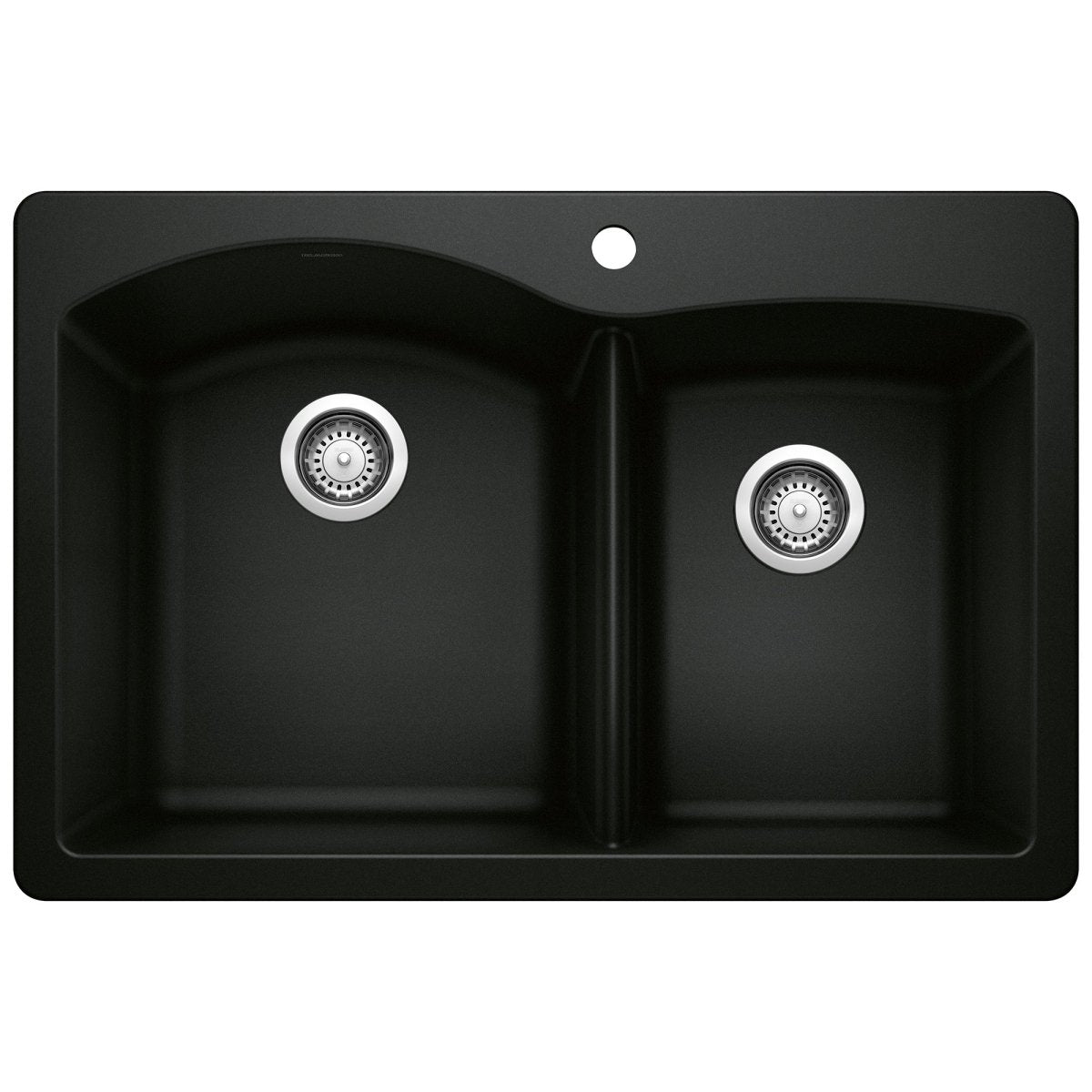 Blanco Diamond 33 Inch Silgranit Dual Mount 1 Hole 60/40 Double Bowl Kitchen Sink - BUILDMYPLACE