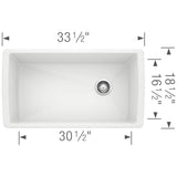 Blanco Diamond 33 inch Single Bowl Silgranit Undermount Kitchen Sink - BUILDMYPLACE