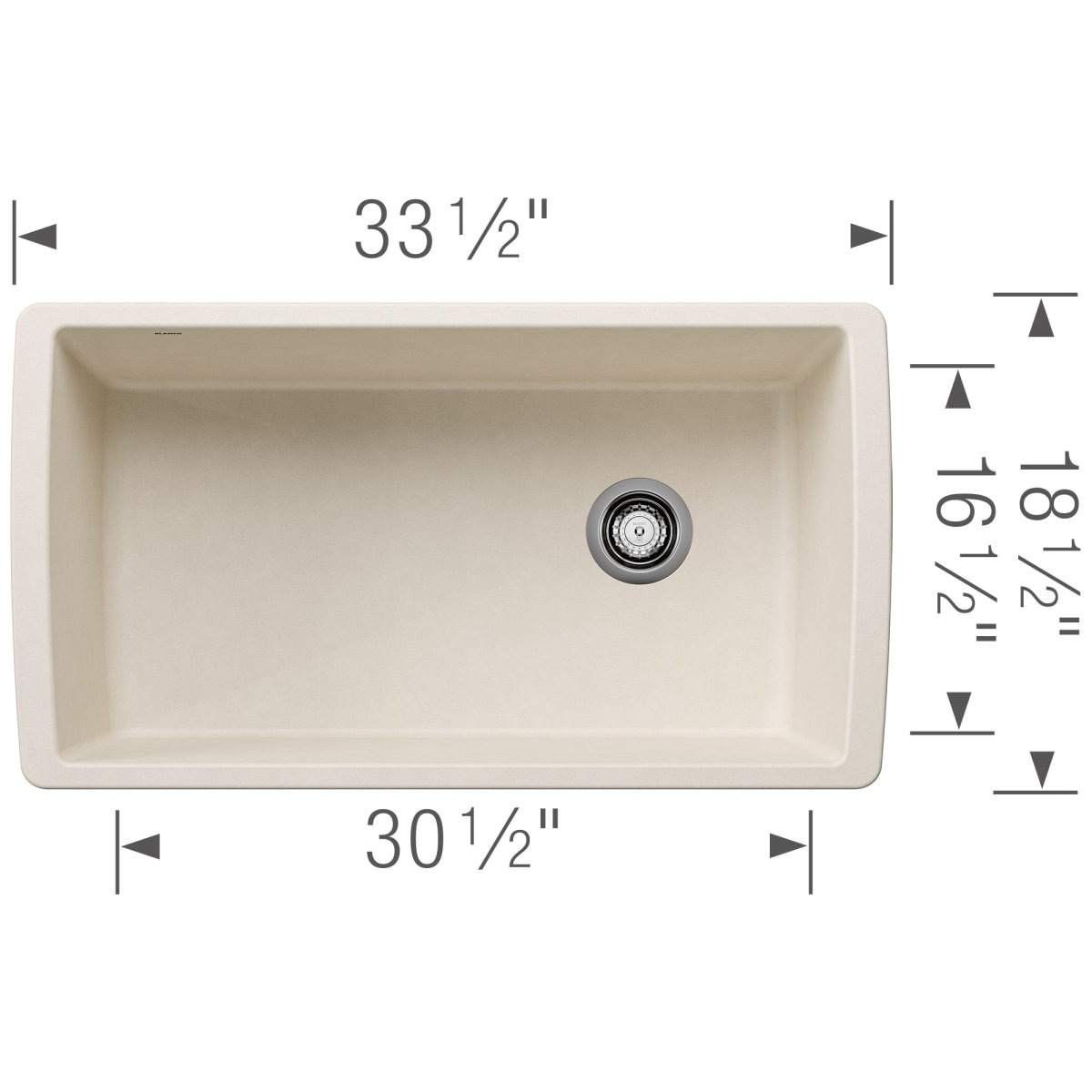 Blanco Diamond 33 inch Single Bowl Silgranit Undermount Kitchen Sink - BUILDMYPLACE