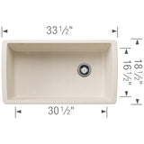 Blanco Diamond 33 inch Single Bowl Silgranit Undermount Kitchen Sink - BUILDMYPLACE