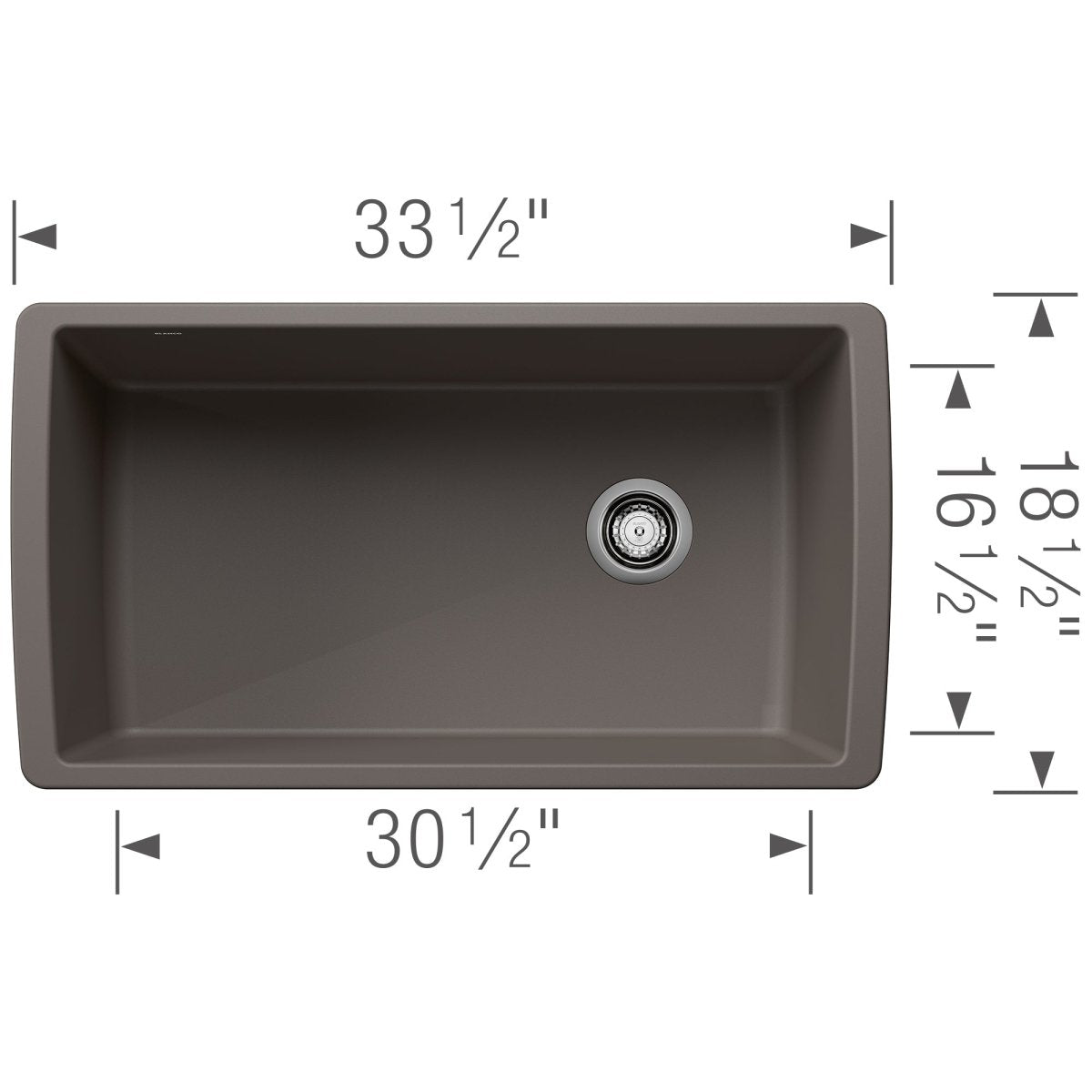 Blanco Diamond 33 inch Single Bowl Silgranit Undermount Kitchen Sink - BUILDMYPLACE