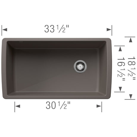 Blanco Diamond 33 inch Single Bowl Silgranit Undermount Kitchen Sink - BUILDMYPLACE