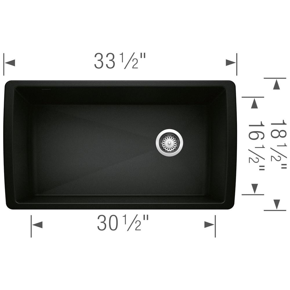 Blanco Diamond 33 inch Single Bowl Silgranit Undermount Kitchen Sink - BUILDMYPLACE