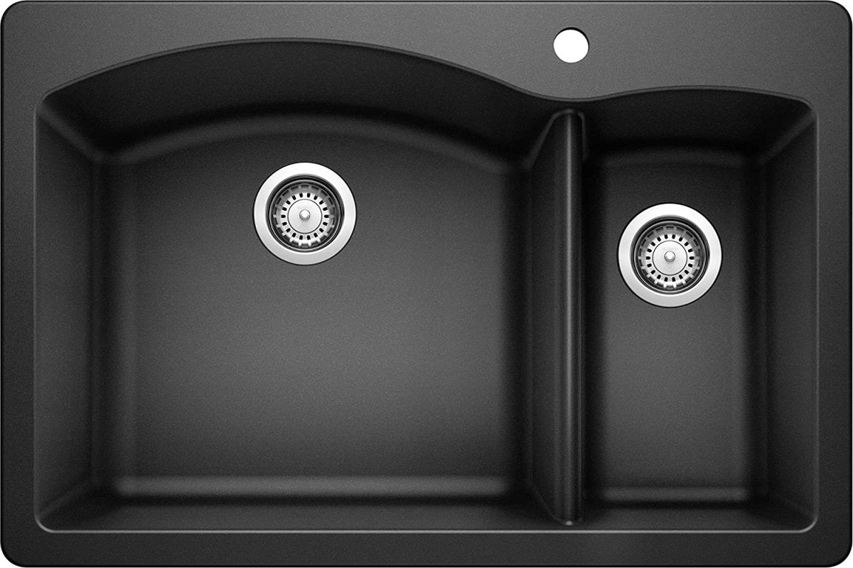 Blanco Diamond Silgranit 70/30 Double Bowl Drop - In Or Undermount Kitchen Sink - BUILDMYPLACE