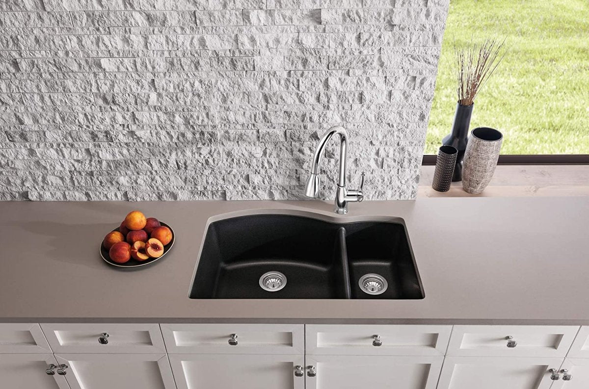 Blanco Diamond Silgranit 70/30 Double Bowl Drop - In Or Undermount Kitchen Sink - BUILDMYPLACE