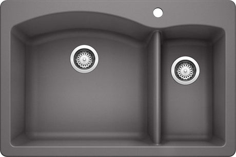 Blanco Diamond Silgranit 70/30 Double Bowl Drop - In Or Undermount Kitchen Sink - BUILDMYPLACE