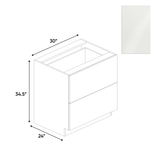 Blanco Gloss - 2 Drawer Base Cabinet - 30"W x 34.5"H x 24"D - Pre Assembled - Frameless Cabinet - BUILDMYPLACE