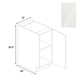 Blanco Gloss - Base Full Height Cabinet - 12"W x 34.5"H x 24"D - Pre Assembled - Frameless Cabinet - BUILDMYPLACE