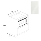 Blanco Gloss - Base Microwave Cabinet - 24"W x 34.5"H x 24"D - Pre Assembled - Frameless Cabinet - BUILDMYPLACE