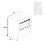 Blanco Gloss - Base Microwave Cabinet - 30"W x 34.5"H x 24"D - Pre Assembled - Frameless Cabinet - BUILDMYPLACE